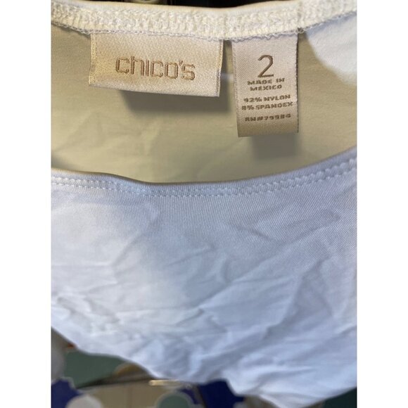 Chico's White Scoop Neck Sleeveless Pullover Tank Top Sz L - Picture 6 of 7